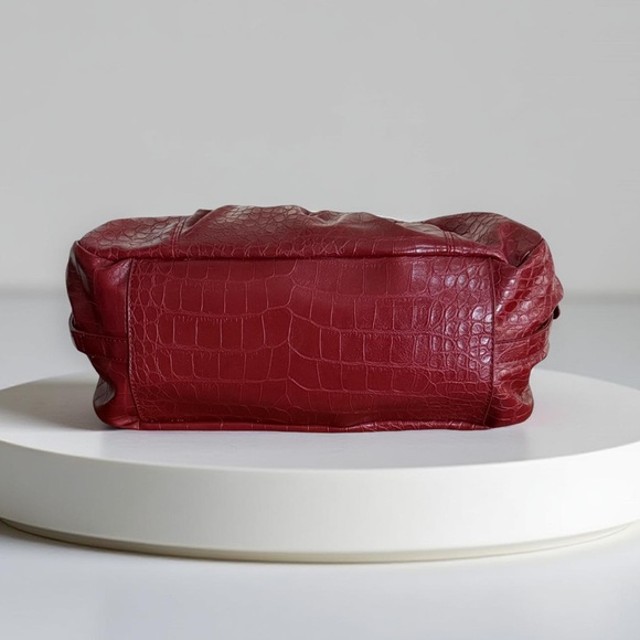 NWT Anne Klein Elegant Red Leather Satchel Shoulder Handbag! NEW! - Picture 5 of 14